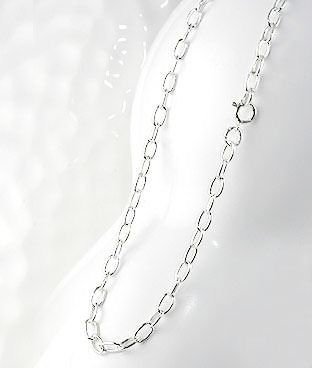 Sterling Silver Oval Link Chain Necklace