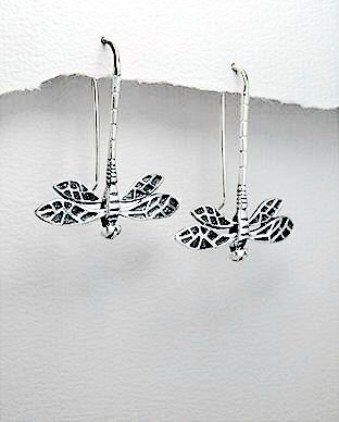 Art Deco Sterling Dragonfly Earrings