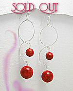 Sterling Silver Sponge Coral Dangle Earrings