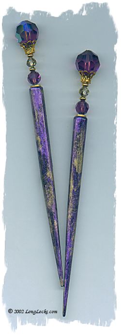 Amethyst Gold Dust LongLocks FantasyStix Hair Sticks