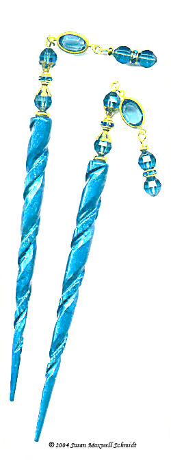 Antique Blues LongLocks SwingStix Hair Sticks