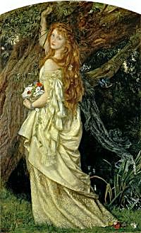 Ophelia and He Will Not Come Again by Arthur Hughes - Click to send as a free	postcard!