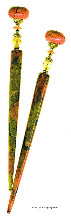 Autumn Maple Special Edition BijouStix LongLocks HairSticks - Click to see our full catalog!