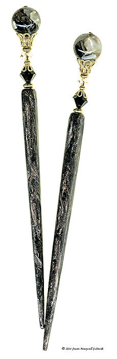 Black Tied LongLocks Design - Click to see our hair jewelry catalog!