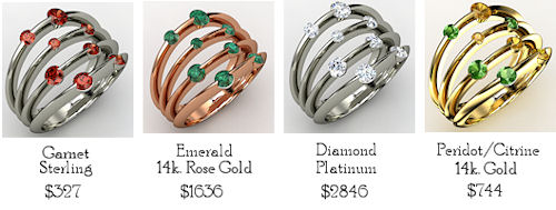 multi-band-gemstone-ring A Custom Designed Multi-Band Gemstone Ring at Gemvara