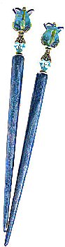 Blue Buds LongLocks Hair Ornaments