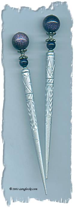 Blue Dazzle LongLocks GemStix Hair Jewelry