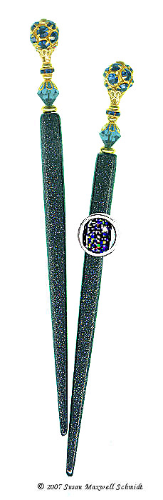 Blue Nebula LongLocks HoloStix Hair Jewelry
