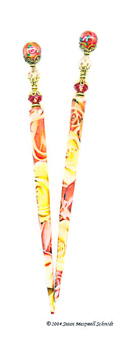 Bohemian Rose LongLocks DecoStix Hair Sticks