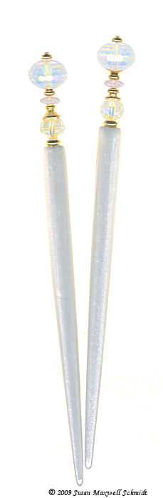 Bridal Aurora LongLocks HairSticks Hair Jewelry Design - Click to see our hair jewelry catalog!
