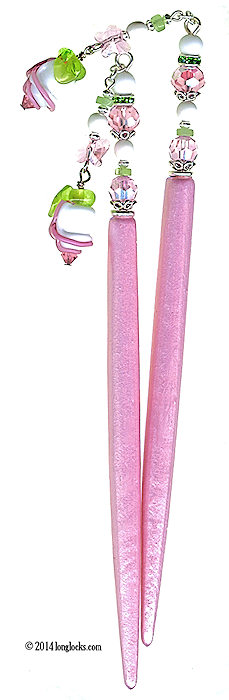Butterfly Rose Special Edition SwingStix LongLocks HairSticks - Click to see our full catalog!