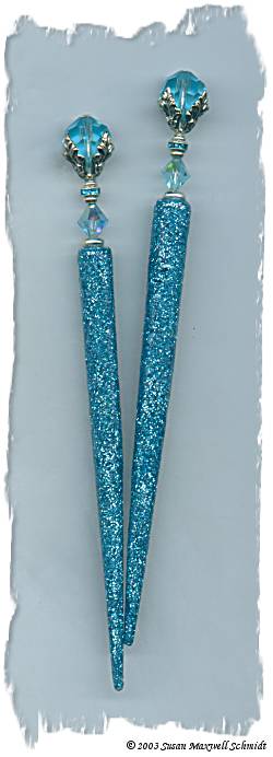 Caribbean Blue LongLocks GlitterStix Hair Sticks