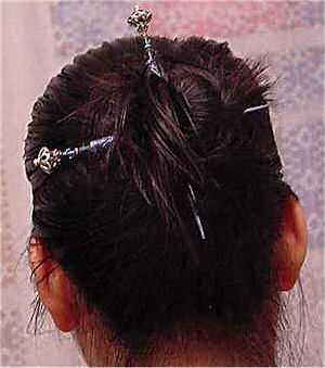 Cheryle Joy Corpus shows off her Sterling Sea LongLocks SterlingStix Hair Sticks