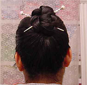 Cheryle Joy Corpus shows off her Snow Baby LongLocks ImpressioniStix Hair Sticks