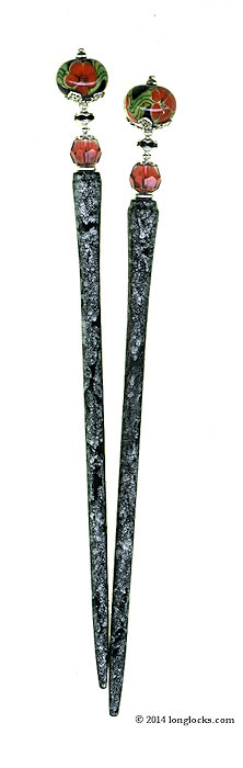 Coral Bloom Special Edition MajeStix LongLocks HairSticks - Click to see our full catalog!