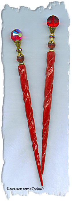 Crimson LongLocks GlimmerStix Hair Sticks