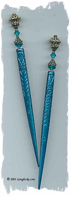 Czarina Blue SterlingStix Hair Sticks
