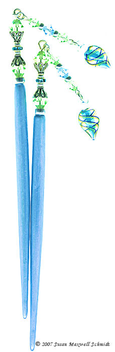 Dewdrop Blue LongLocks SwingStix Hair Sticks