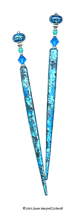 Dichroic Peacock LongLocks ImpressioniStix Hair Sticks