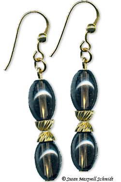Double Espresso Waltzing Willow Smoky Quartz & 14kt. Gold Filled Earrings
