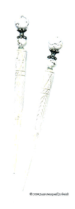 Early Snow LongLocks GemStix Hair Sticks