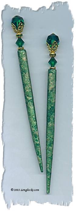Elegant Emerald LongLocks ImpressioniStix Hair Sticks