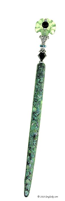 Emerald Adore Special Edition PearliStix LongLocks HairSticks - Click to see our full catalog!