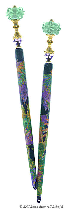 Exotic Garden LongLocks HairSticks Hair Jewelry Design - Click to see our hair jewelry catalog!