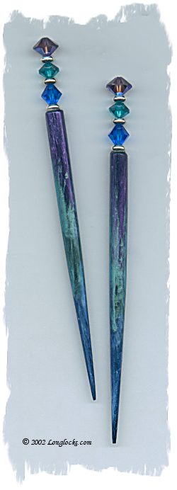 Fluorescent Peacock LongLocks HairSticks