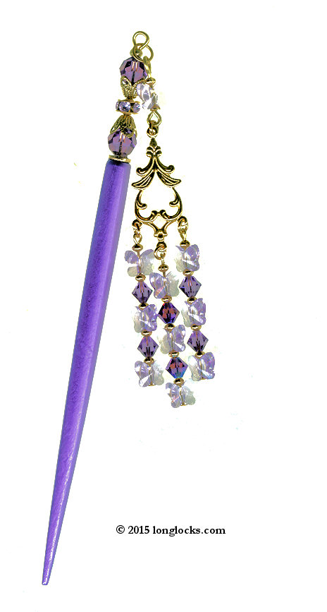 Fluttering Violets LongLocks GeishaStix Hair Pin