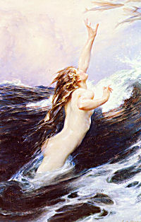 'Flying Fish' by Herbert James Draper - Click to send as a free postcard!