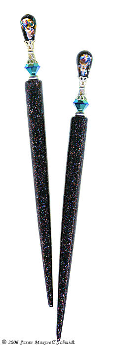Foiled Midnight LongLocks GlitterStix Hair Sticks