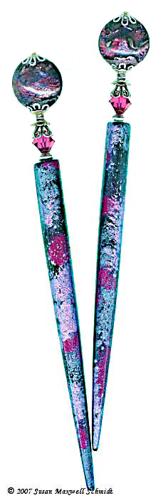 Fuchsia Myst LongLocks Hair Sticks- Click to see our hair jewelry catalog!
