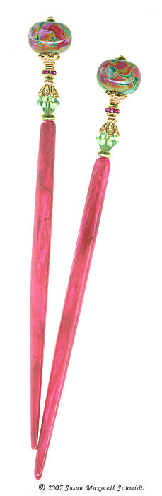 Fuchsia Waves LongLocks ArtiStix Hair Sticks