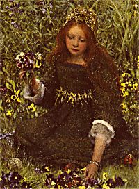 Gathering Pansies by Lady Laura Teresa Alma-Tadema - Click to send it as a free 			postcard!