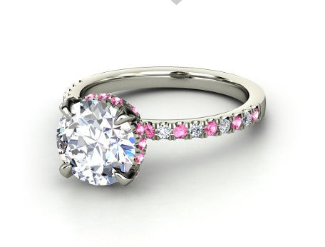 Diamond and pink sapphire engagement ring Click above 