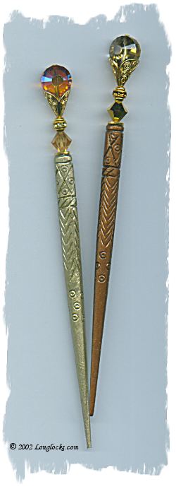 Gilded Bronze LongLocks DuetStix Hair Sticks