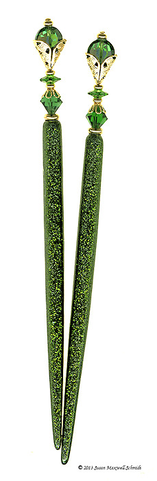 Glittering Tourmaline LongLocks Design - Click to see our hair jewelry catalog!