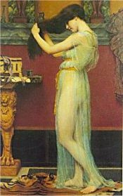 Painting by Goddard Depicting a Woman Brushing Her Hair