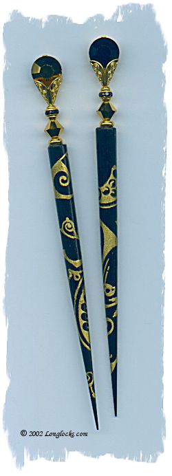Golden Night LongLocks GalleryStix Hair Sticks
