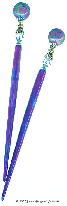 Happy Blues LongLocks ArtiStix Hair Sticks