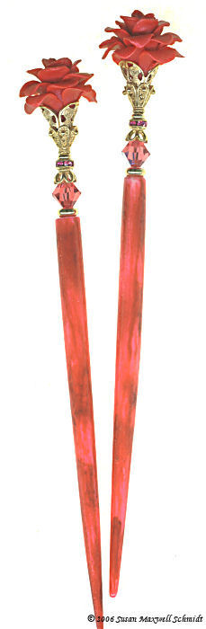 Indian Rose LongLocks RoseStix Hair Sticks