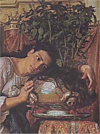 Isabella and the Pot of Basil by William Holman Hunt - Click to send as a free postcard!