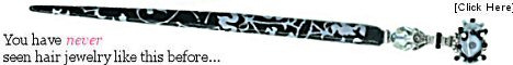 Jet Wedgwood Special Edition LongLocks DecoStix Hair Jewelry