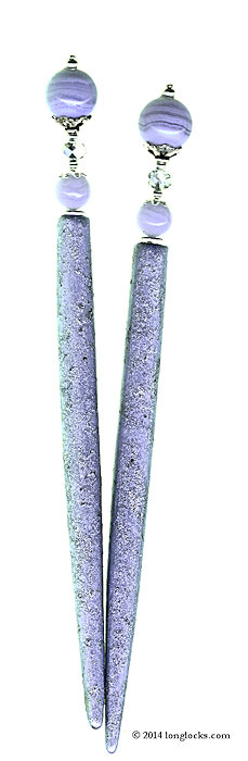Lace Blues Special Edition MajeStix LongLocks HairSticks - Click to see our full catalog!