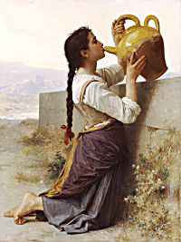 La Soif by William Bouguereau, depicting an English braid