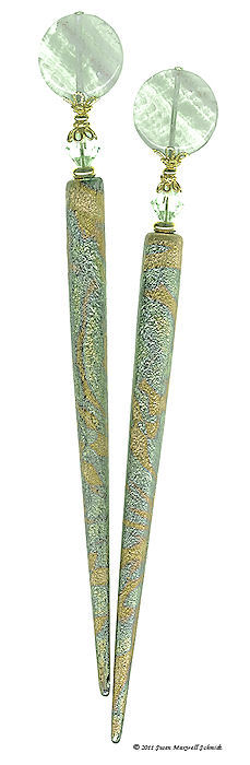 Mint Gilded Special Edition FoilStix LongLocks Hair Jewelry - Click to see our full catalog!