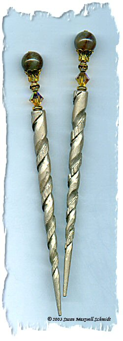 Mocha Marble LongLocks GemStix Hair Sticks