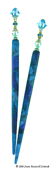 Morning Storm LongLocks HairSticks Hair Jewelry Design - Click to see our hair jewelry catalog!