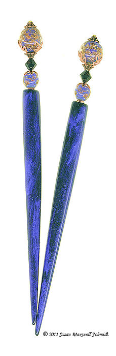 Murano Blue LongLocks Design - Click to see our hair accessories and jewelry catalog!